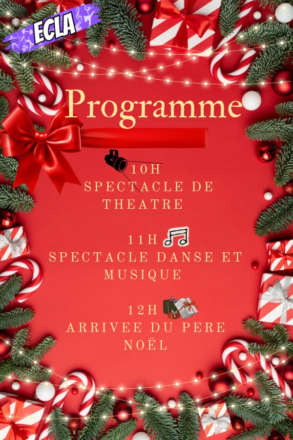 Documents A4 Noël Invitation Rouge et Noir - 2